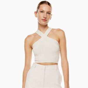 Aritzia Babaton Criss Cross Sculpt Knit Top